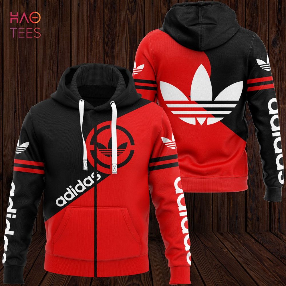 Adidas Red Mix Black Luxury Hoodie Limited Edition