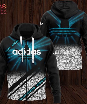 Adidas Ble Black White Luxury 3D Hoodie Limited Edition