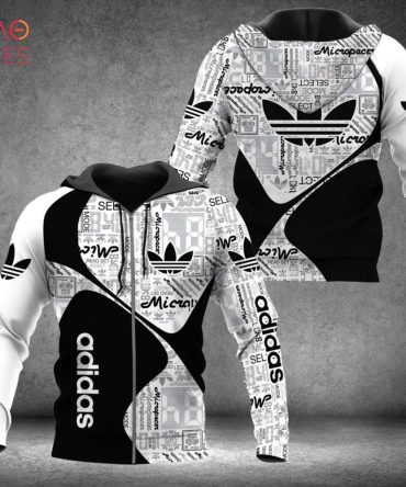 Adidas Originals Trefoil Black And White Luxury Brand Hoodie 3D Limited Edition