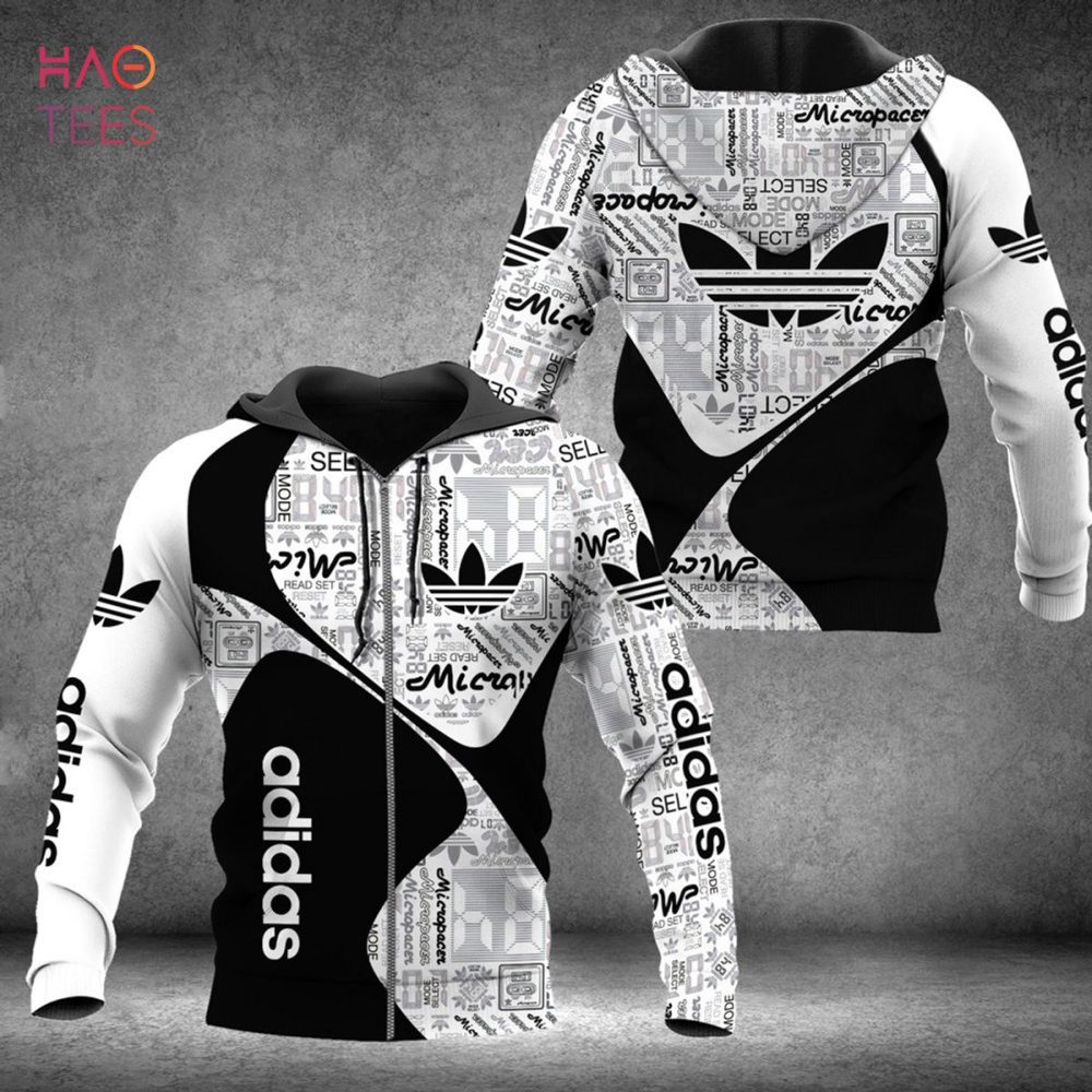 Adidas Originals Trefoil Black And White Luxury Brand Hoodie 3D Limited Edition