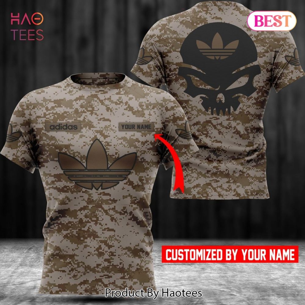 Adidas Brand Camouflage Style 3D T-Shirt