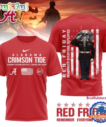 Alabama Crimson Tide Ncaa Red Friday Remember Everyone Deployed Limited 3D Shirt
