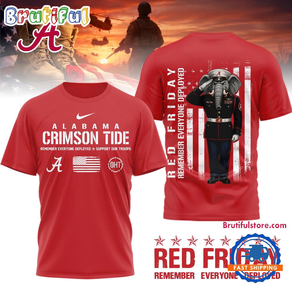 Alabama Crimson Tide Ncaa Red Friday Remember Everyone Deployed Limited 3D Shirt