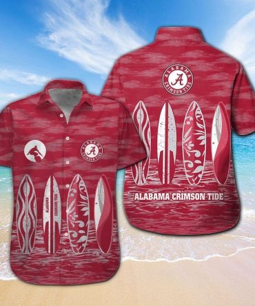 Alabama Crimson Tide Short Sleeve Tropical Hawaiian Shirt