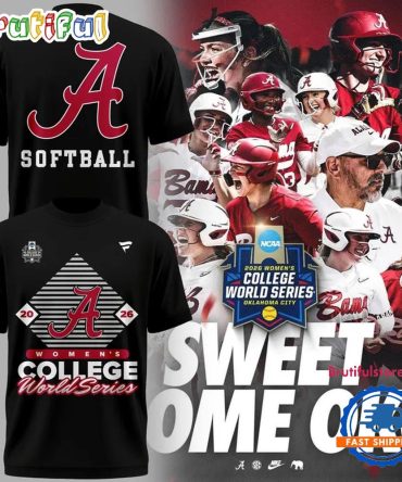 Alabama Crimson Tide Softball 2026 Women'S College World Series Black T Shirt