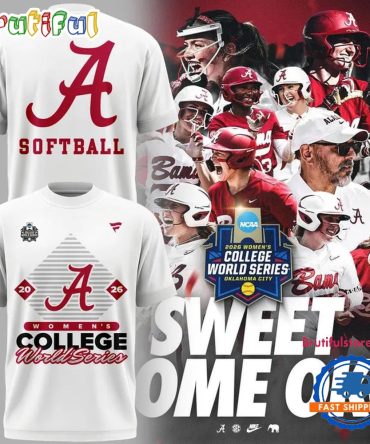 Alabama Crimson Tide Softball 2026 Women'S College World Series White T Shirt