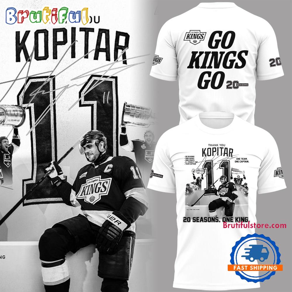 Anze Kopitar Los Angeles Kings Go Kings Go 20 Seasons T Shirt