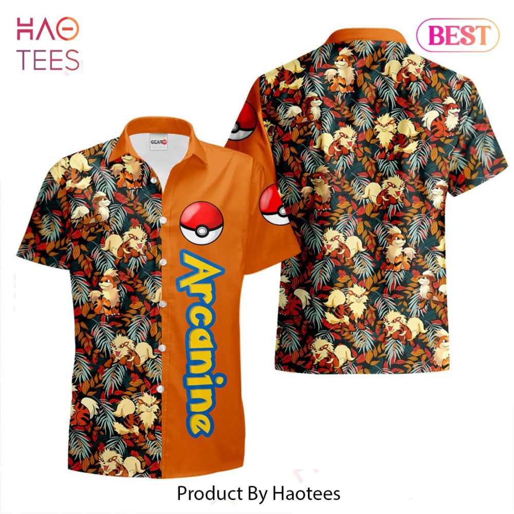 Arcanine Hawaiian Shirts Custom Anime Merch Clothes For Men Women