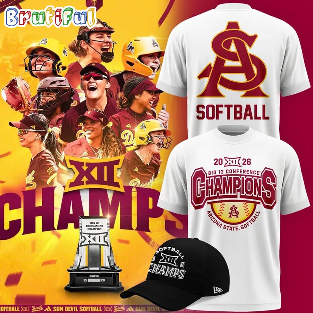 Arizona State Sun Devils 2026 Big 12 Softball Tournament Champions Limited Edition 3D Shirt