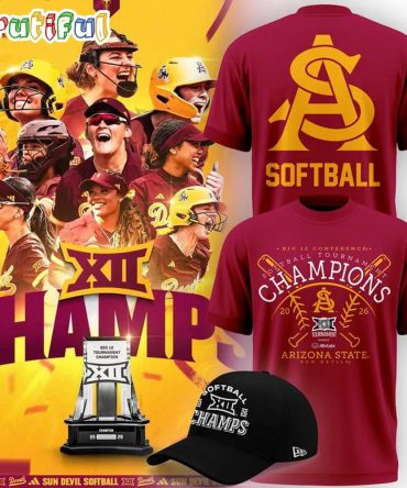 Arizona State Sun Devils 2026 Big 12 Softball Tournament Champions New Design T Shirt