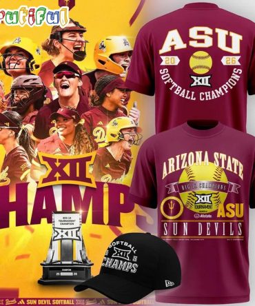Arizona State Sun Devils 2026 Big 12 Softball Tournament Champions Red T Shirt