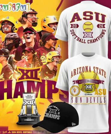 Arizona State Sun Devils 2026 Big 12 Softball Tournament Champions White T Shirt
