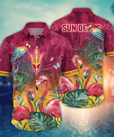 Arizona State Sun Devils Ncaa Hawaiian Shirt Lush Greenery Exhibition Match Shirts