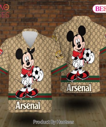 Arsenal Gucci Mickey Hawaiian Shirt