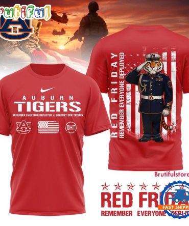 Auburn Tigers Ncaa Red Friday Remember Everyone Deployed Limited 3D Shirt