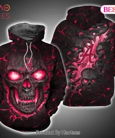 Alabama Crimson Tide Skull Art 3D Hoodie Ncaa Cheer Gifts