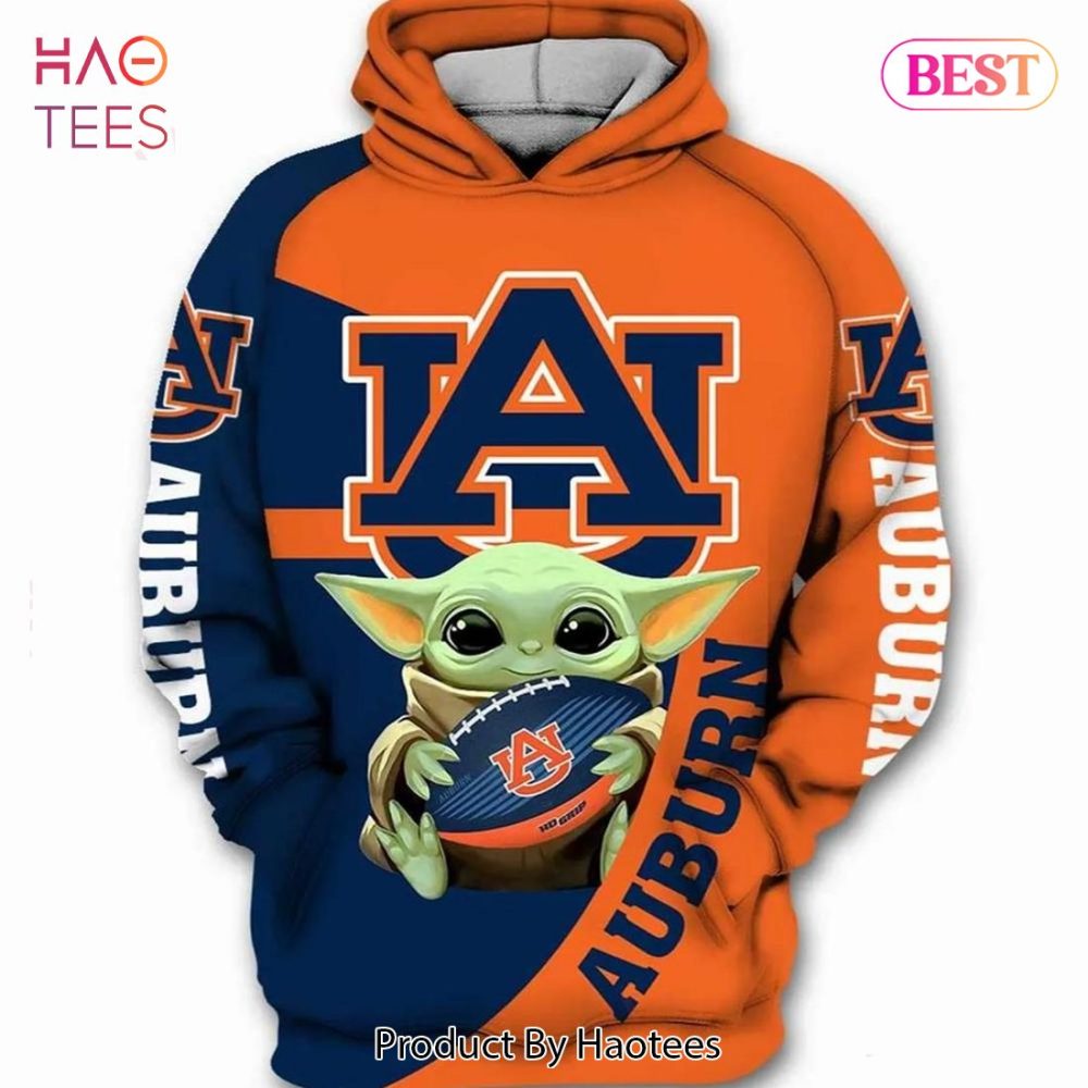 Auburn Tigers Baby Yoda Star Wars 3D Hoodie Auburn Tigers Gifts For Her