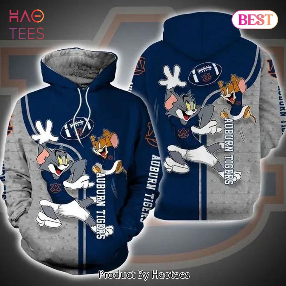 Auburn Tigers Ft. Tom And Jerry 3D Hoodie Auburn Tigers Gift Ideas For Him