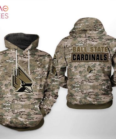 Ball State Cardinals Ncaa Camo Veteran 3D Printed Hoodie