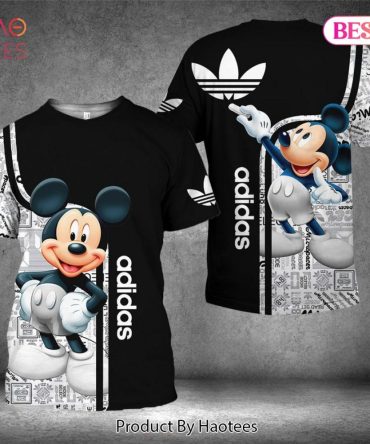 Adidas Mickey Mouse 3D T-Shirt Black White Color