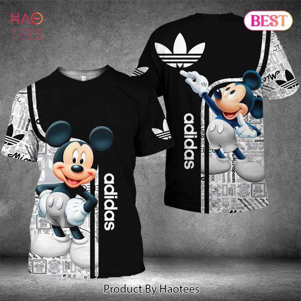 Adidas Mickey Mouse 3D T-Shirt Black White Color