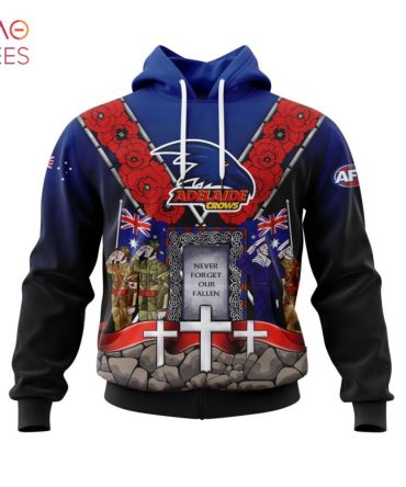 Afl Adelaide Football Club, Specialized 2022 Anzac Jersey Concepts 3D Hoodie Limited Edition