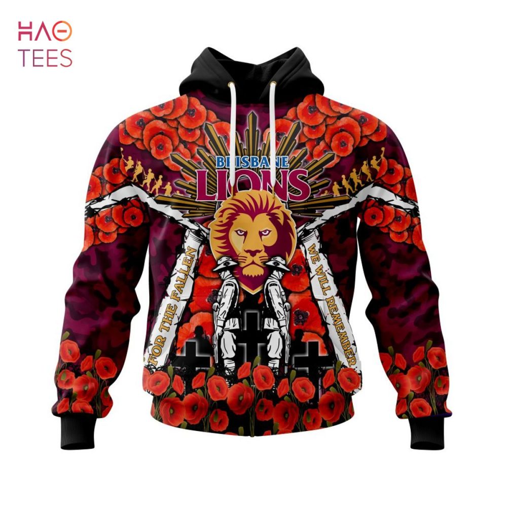 Afl Brisbane Lions, Specialized 2022 Anzac Jersey Concepts 3D Hoodie Limited Edition