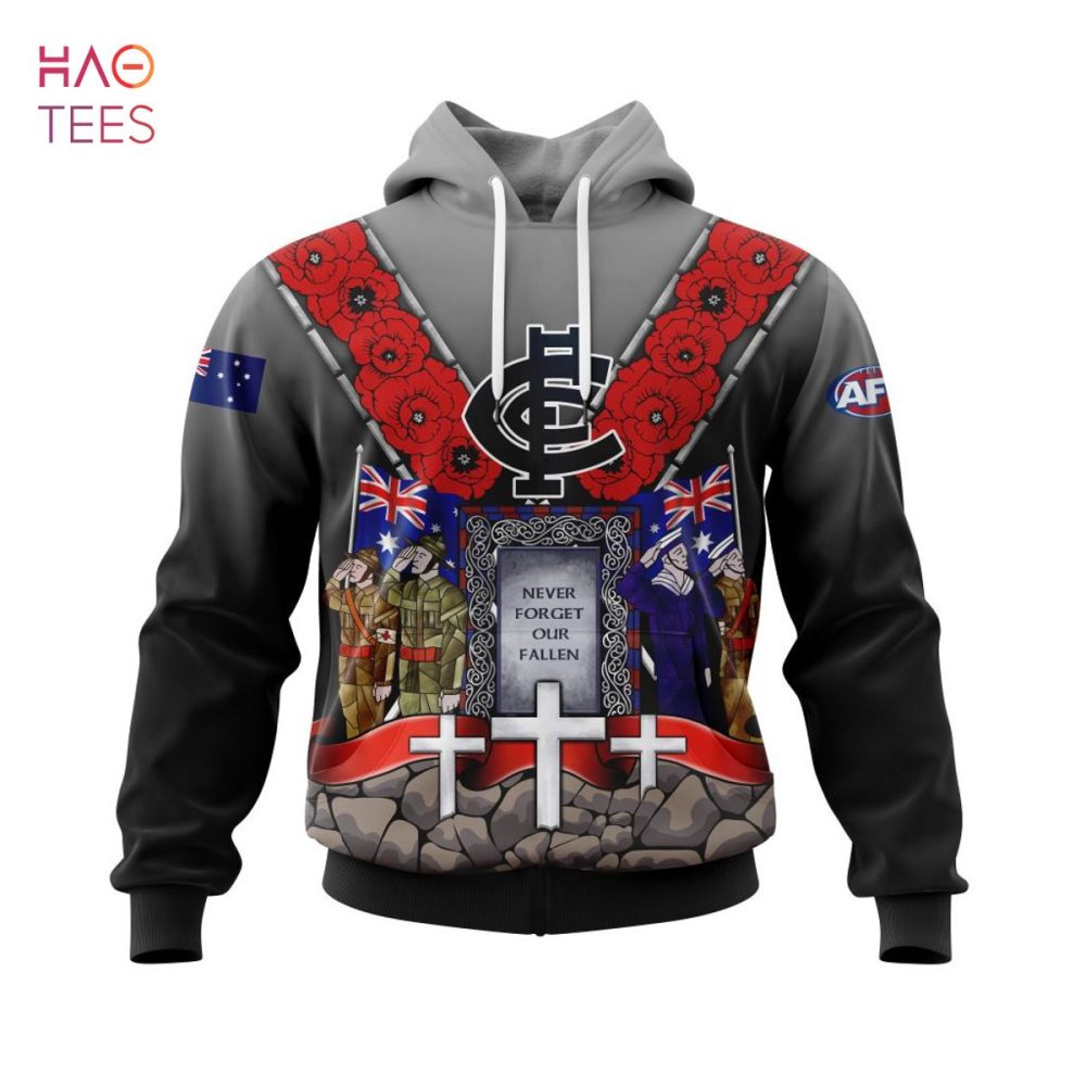 Afl Carlton Football Club, Specialized 2022 Anzac Jersey Concepts 3D Hoodie