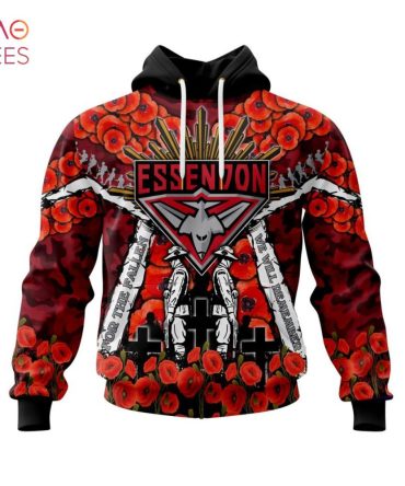 Afl Essendon Football Club, Specialized 2022 Anzac Jersey Concepts 3D Hoodie Limited Edition