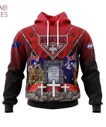 Afl Essendon Football Club, Specialized 2022 Anzac Jersey Concepts 3D Hoodie Pod Design