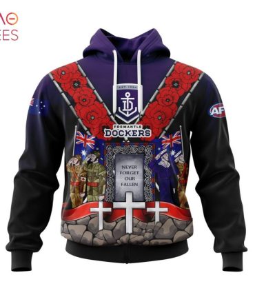 Afl Fremantle Dockers, Specialized 2022 Anzac Jersey Concepts 3D Hoodie Limited Edition