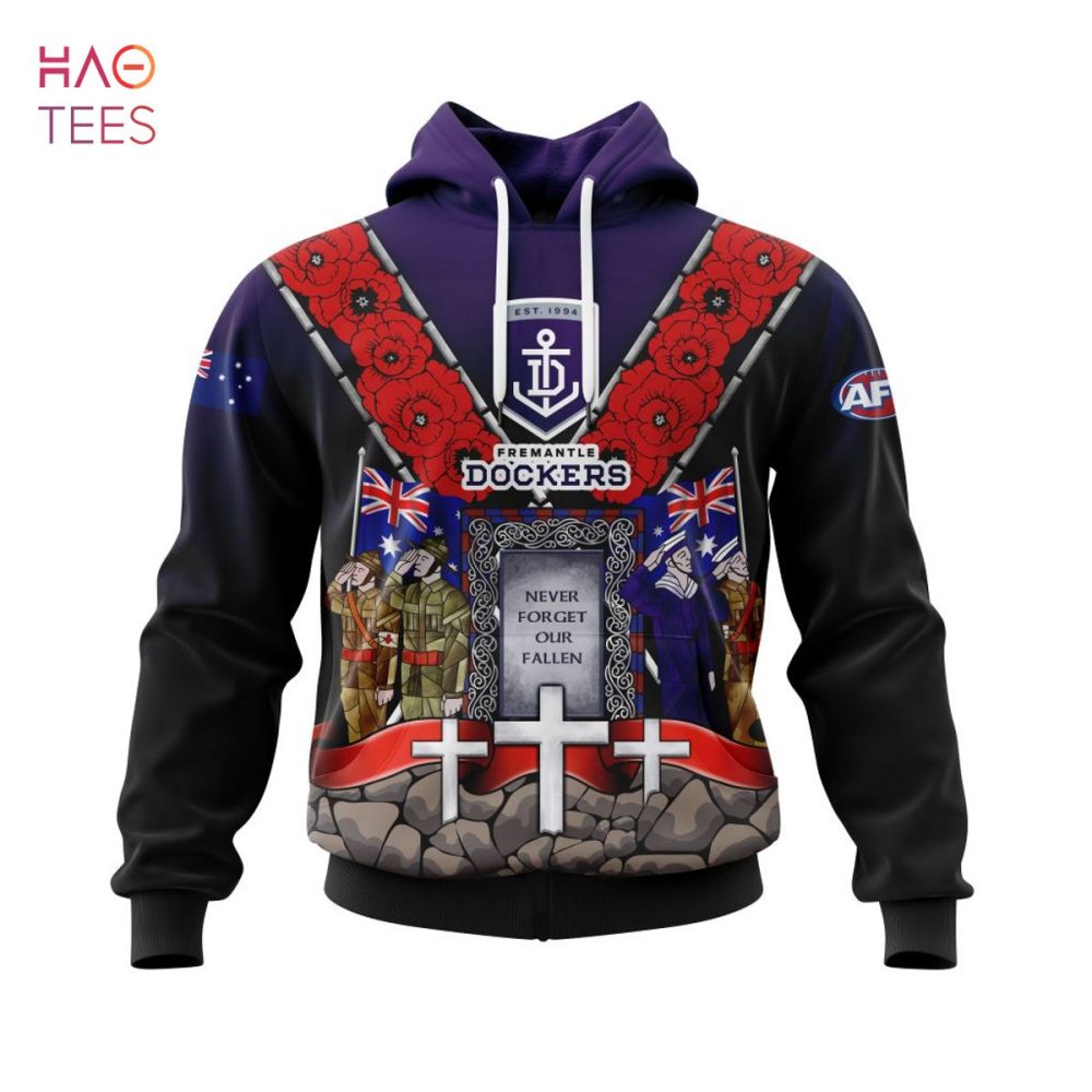 Afl Fremantle Dockers, Specialized 2022 Anzac Jersey Concepts 3D Hoodie Limited Edition