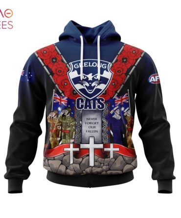 Afl Geelong Football Club, Specialized 2022 Anzac Jersey Concepts 3D Hoodie - Limited Edition