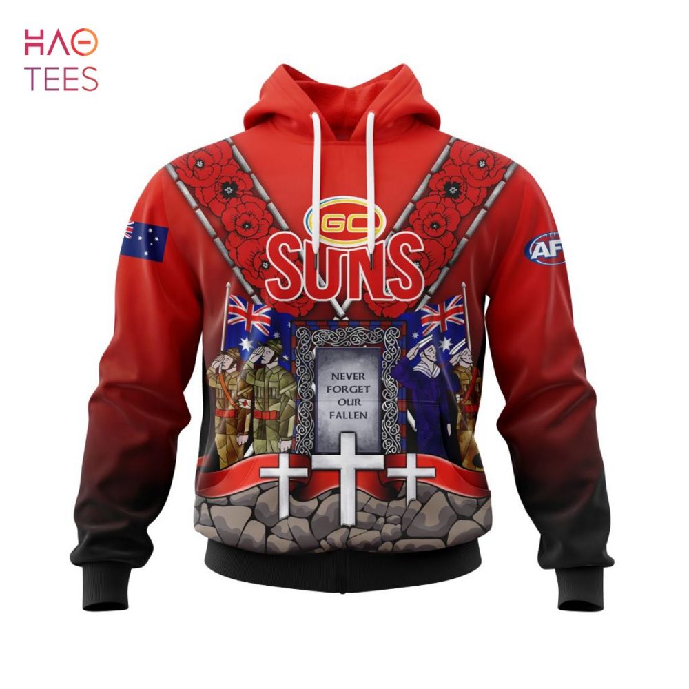 Afl Gold Coast Football Club, Specialized 2022 Anzac Jersey Concepts 3D Hoodie Limited Edition