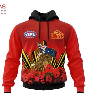 Afl Gold Coast Football Club, Specialized 2022 Anzac Jersey Concepts 3D Hoodie