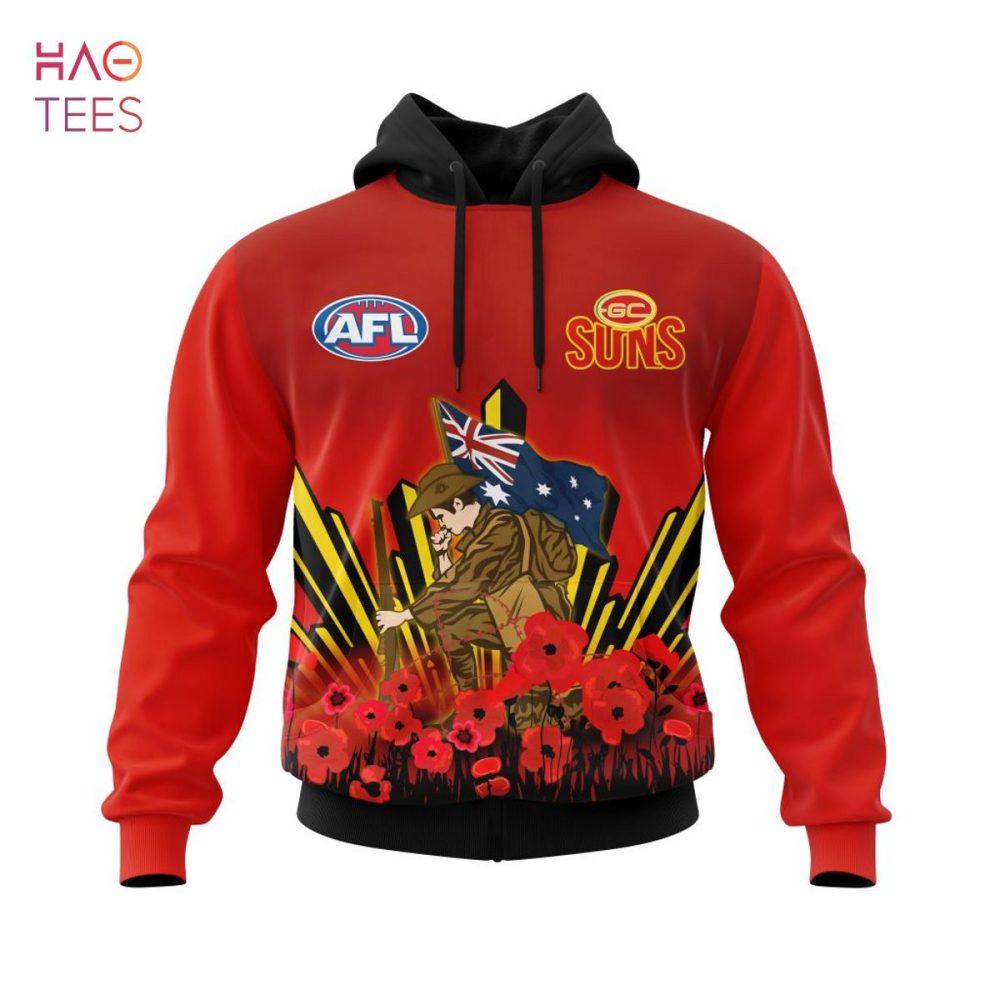 Afl Gold Coast Football Club, Specialized 2022 Anzac Jersey Concepts 3D Hoodie