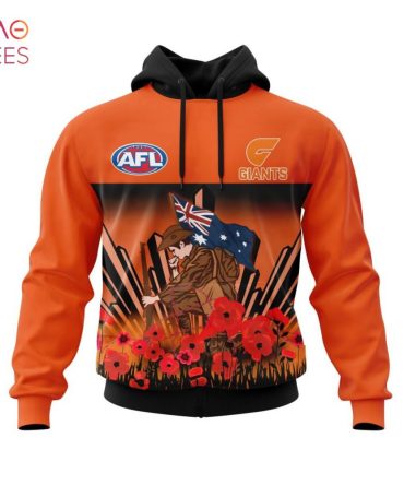 Afl Greater Western Sydney Giants, Specialized 2022 Anzac Jersey Concepts 3D Hoodie
