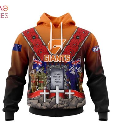 Afl Greater Western Sydney Giants, Specialized 2022 Anzac Jersey Concepts 3D Hoodie Limited Edition