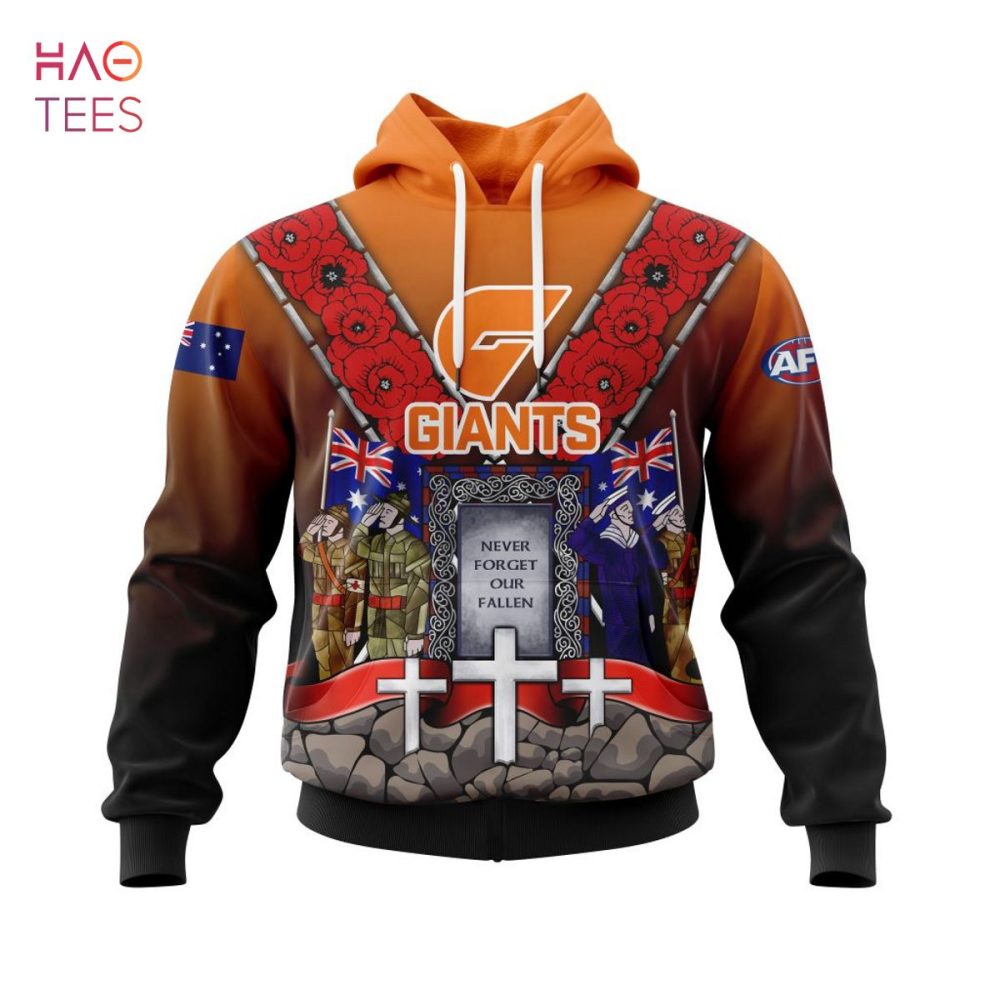 Afl Greater Western Sydney Giants, Specialized 2022 Anzac Jersey Concepts 3D Hoodie Limited Edition