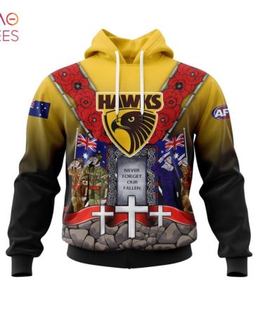 Afl Hawthorn Football Club, Specialized 2022 Anzac Jersey Concepts 3D Hoodie Limited Edition