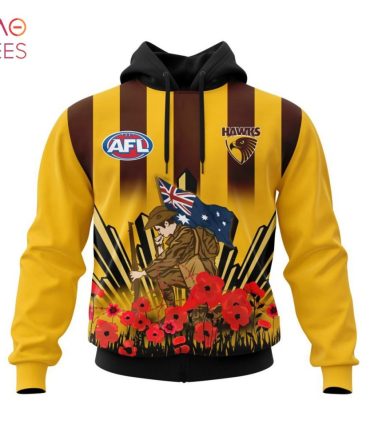 Afl Hawthorn Football Club, Specialized 2022 Anzac Jersey Concepts 3D Hoodie