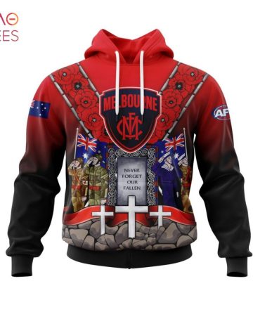 Afl Melbourne Football Club, Specialized 2022 Anzac Jersey Concepts 3D Hoodie Trend