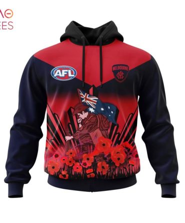 Afl Melbourne Football Club, Specialized 2022 Anzac Jersey Concepts 3D Hoodie