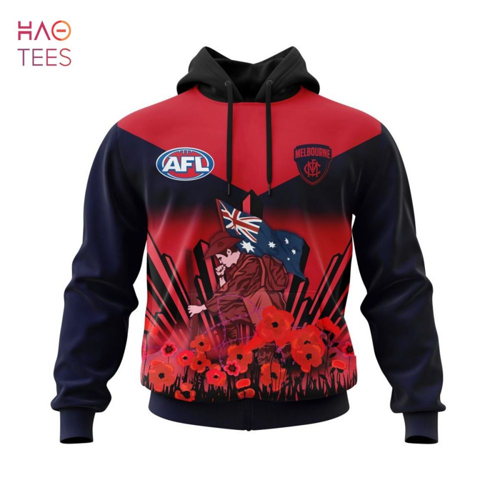 Afl Melbourne Football Club, Specialized 2022 Anzac Jersey Concepts 3D Hoodie