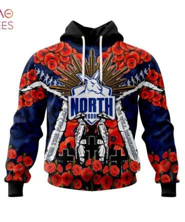 Afl North Melbourne Football Club, Specialized 2022 Anzac Jersey Concepts 3D Hoodie Limited Edition