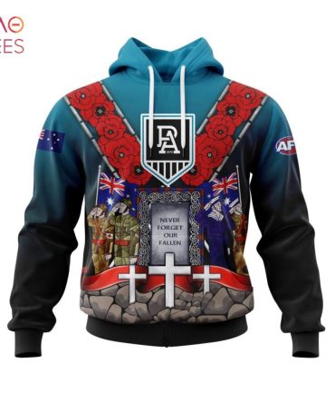 Afl Port Adelaide, Specialized 2022 Anzac Jersey Concepts 3D Hoodie Limited Editionm