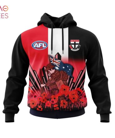 Afl St Kilda Football Club, Specialized 2022 Anzac Jersey Concepts 3D Hoodie
