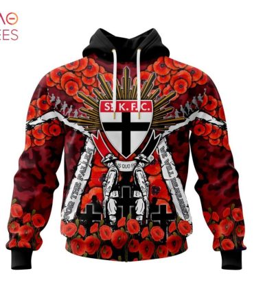 Afl St Kilda Football Club, Specialized 2022 Anzac Jersey Concepts 3D Hoodie Limited Edition
