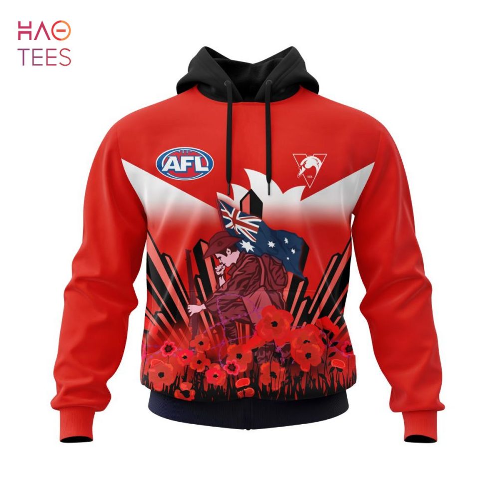Afl Sydney Swans, Specialized 2022 Anzac Jersey Concepts 3D Hoodie