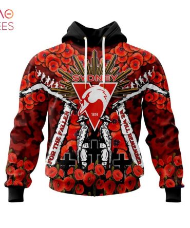 Afl Sydney Swans, Specialized 2022 Anzac Jersey Concepts 3D Hoodie - Oo31